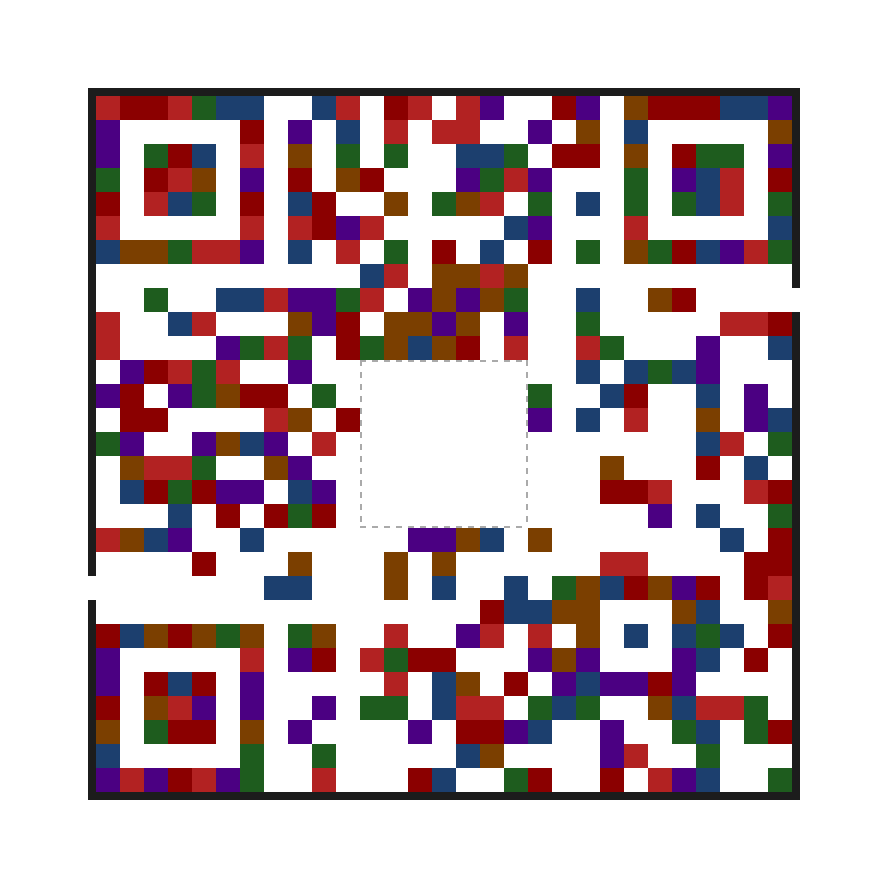 QR Maze - Samurai with center logo space